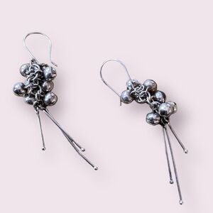 Silver Dangly Cluster earrings